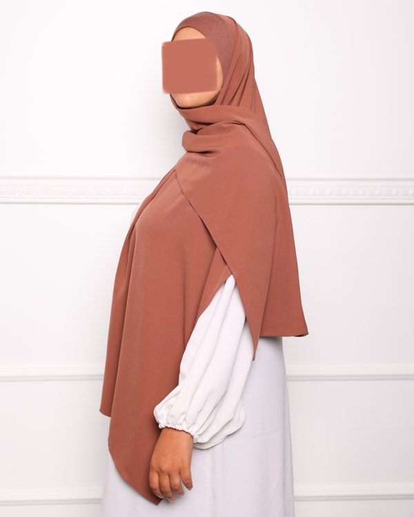 HIJAB CAGOULE INTÉGRÉ À ENFILER Hijab cagoule à enfiler pour femme pas cher mon hijab pas cher marron